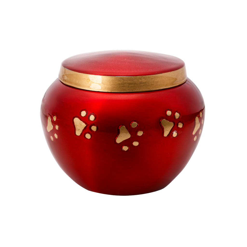 Paw-print metal vase pet urn