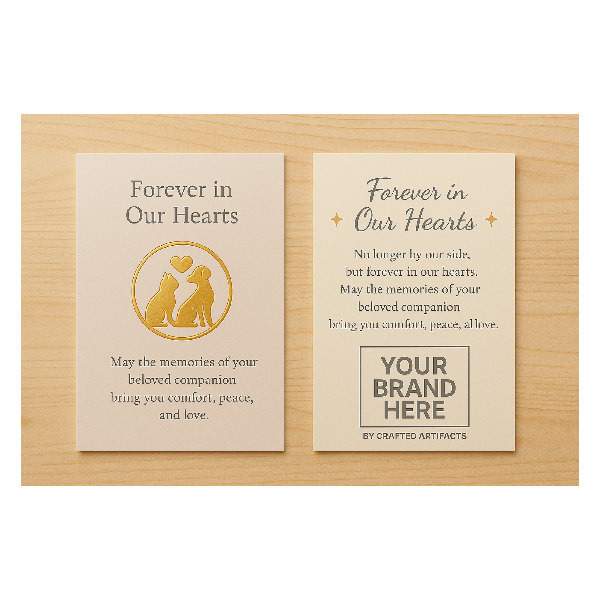Customized Condolence Cards / Cremation Certificates